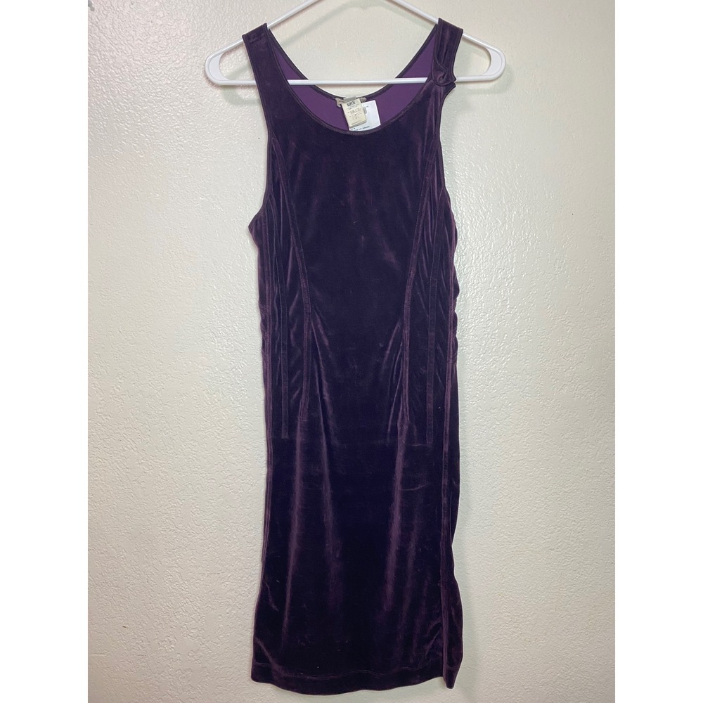 Vintage 90s Philosophy di Alberta Ferretti Purple Velvet Sleeveless Dress Size 2